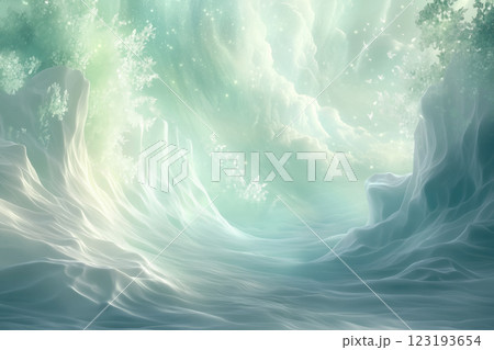 Tranquil landscape of ethereal waves and soft light Tranquil landscape of ethereal waves and soft light 123193654