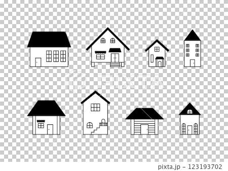 各種形狀的建築物插圖 各種形狀的建築物插圖 123193702