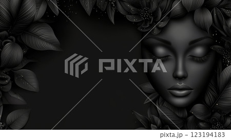 Elegance captured in a monochrome floral composition 123194183