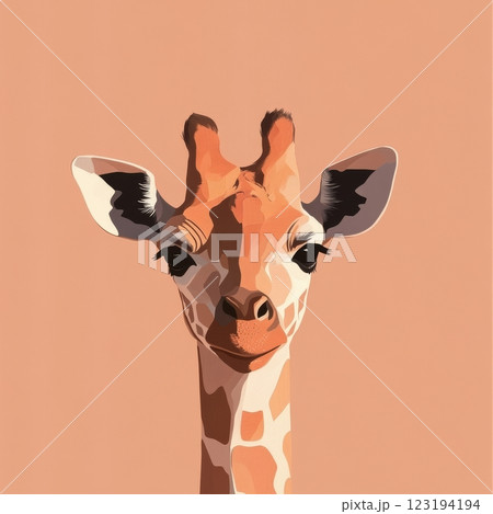 Giraffe portrait against a warm background showcasing natural beauty Giraffe portrait against a warm background showcasing natural beauty 123194194
