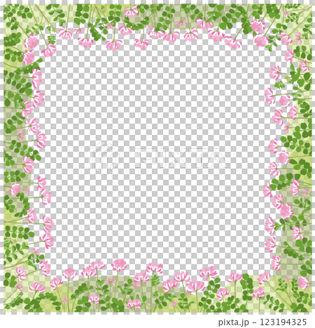 A square frame illustration surrounded by lots of astragalus A square frame illustration surrounded by lots of astragalus 123194325