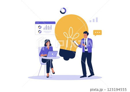 Illustration of business team brainstorm concept 123194555