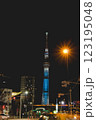 Night view of road across Sumida river 123195048