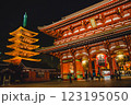 Night light of Sensoji-ji Temple, Asakusa district 123195050