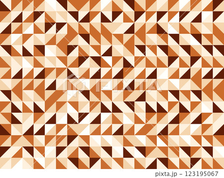 三角柄パターン幾何学模様の背景テクスチャー　イラスト　コーヒーブラウン茶色系 123195067
