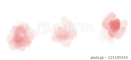 赤い水彩の滲んだ花イラスト 123195543