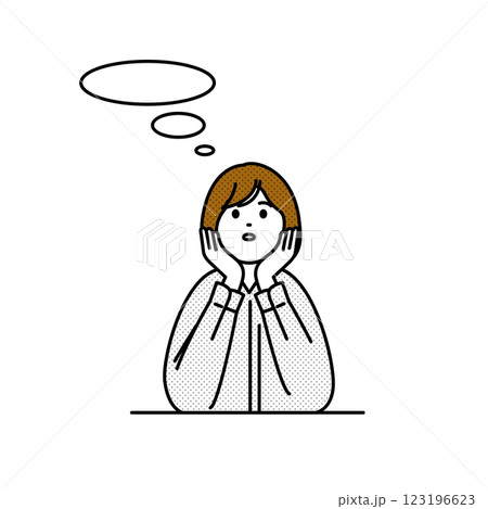 ぼんやりと想像にふける女性 123196623