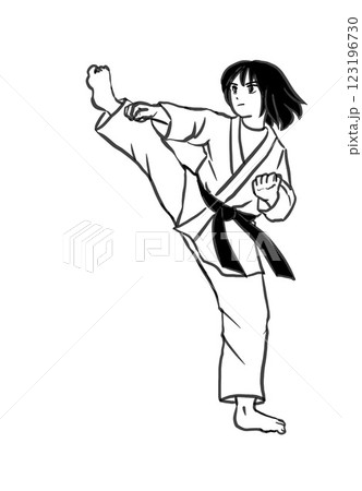 空手をする女性 123196730