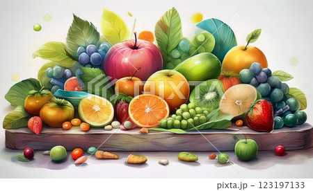 フルーツの盛り合わせ 123197133