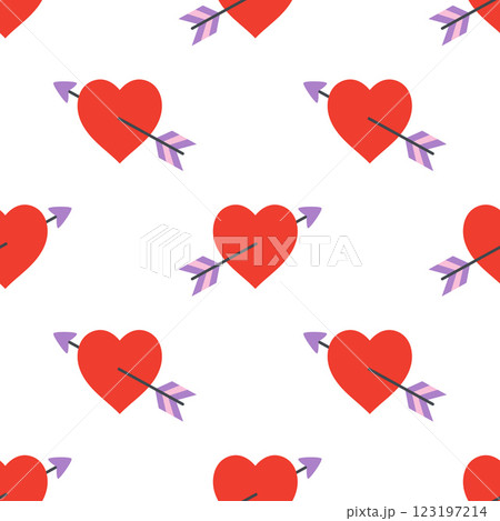 heart pierced by arrow pattern heart pierced by arrow pattern 123197214