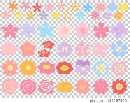 彩色手繪花卉插畫集 彩色手繪花卉插畫集 123197360