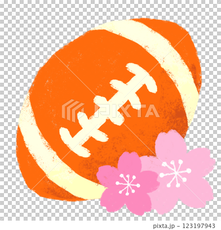 簡單插畫、蠟筆觸感、春季橄欖球 123197943