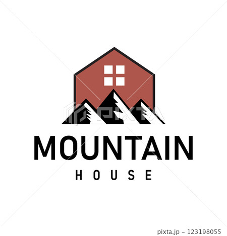 Simple Logo Vector Illustration with House and Mountain Symbol. Minimalist and Elegant Design, suitable for Property, Nature Tourism, Adventure branding Simple Logo Vector Illustration with House and Mountain Symbol. Minimalist and Elegant Design, suitable for Property, Nature Tourism, Adventure branding 123198055