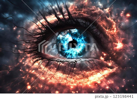 瞳と目が爆発しているようなイメージグラフィック 瞳と目が爆発しているようなイメージグラフィック 123198441