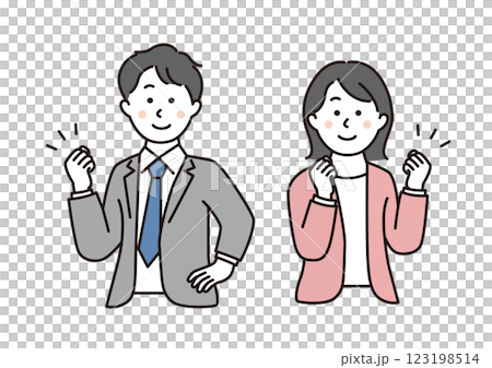 Business person who makes a guts pose Business person who makes a guts pose 123198514