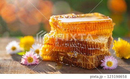 天然ハチミツと巣蜜4 123198658
