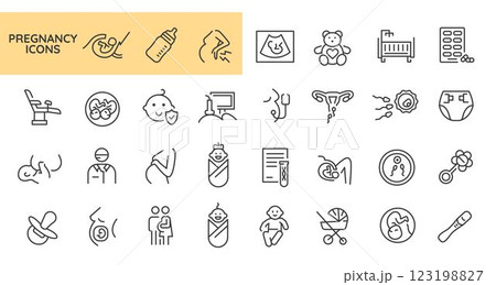 Pregnancy Icons Set 123198827