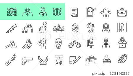 Law And Crime Icons Set 123198835