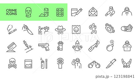 Crime Icons Set 123198841