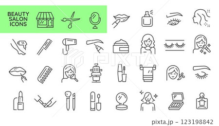 Beauty Salon Icons Set 123198842