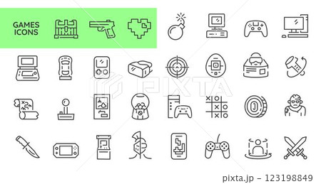 Games Icons Set Games Icons Set 123198849