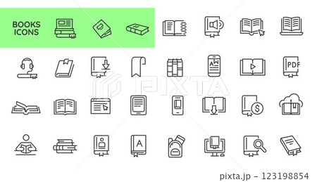 Book and Document Icon Set 123198854