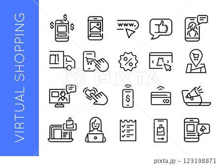 Virtual Shopping Icons Set 123198871