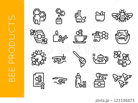 Bee Products Icons set Bee Products Icons set 123198873