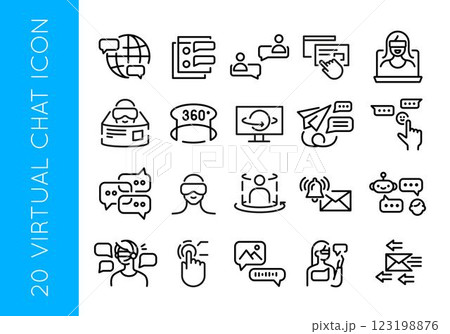 Virtual Chat Icons Set 123198876