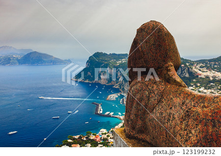 Majestic Sphynx Sculpture in Capri island 123199232