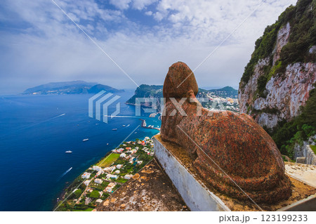 Majestic Sphynx Sculpture in Capri island 123199233
