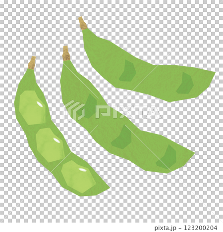 切り絵風のえだまめ 123200204