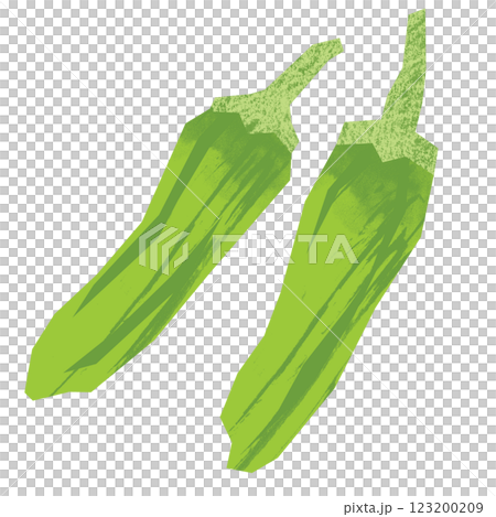 Paper-cut style shishito pepper 123200209