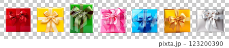 Set of colorful gift boxes 123200390