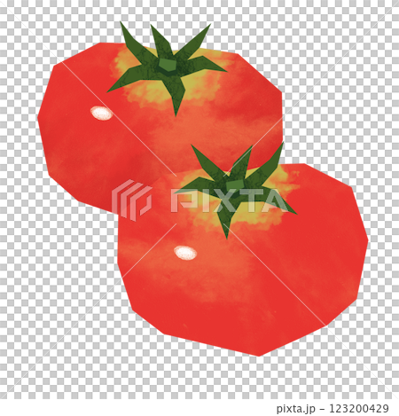 切り絵風のトマト 切り絵風のトマト 123200429