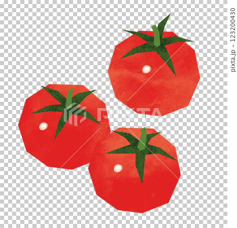 切り絵風のプチトマト 切り絵風のプチトマト 123200430