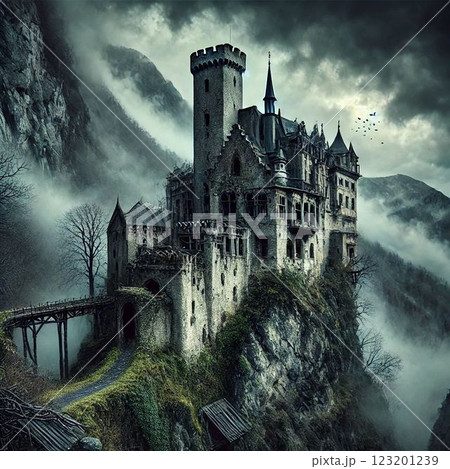 古びた　山　城 123201239