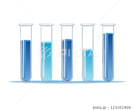 Glass laboratory chemical test tubes with liquid for analytical , medical, pharmaceutical and scientific research concept 123201409