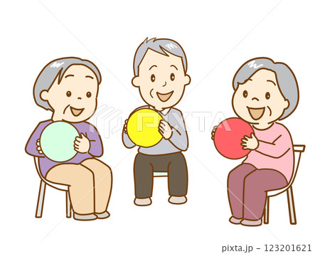 ゲームで楽しむ、ボール渡し、筋トレ ゲームで楽しむ、ボール渡し、筋トレ 123201621