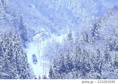 雪景色のしなの鉄道 123201830