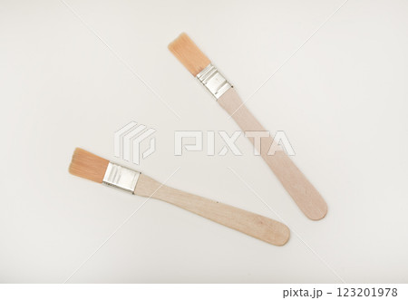 Two brushes on a white background. Small brushes. 123201978