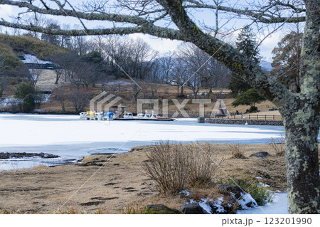 氷に覆われた冬の志高湖 氷に覆われた冬の志高湖 123201990