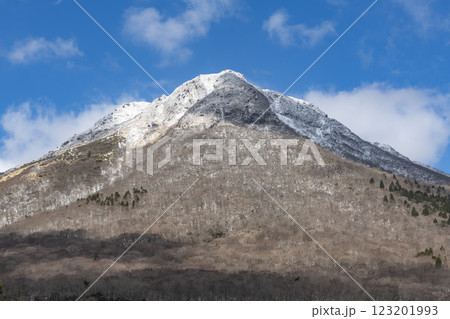 冬の由布岳 青空に映える豊後富士の雄大な姿 123201993