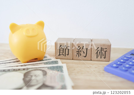 節約術に関するイメージ　豚の貯金箱 123202055