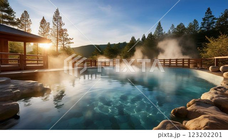 朝日が差し込む露天風呂で楽しむ極上の癒し時間2 朝日が差し込む露天風呂で楽しむ極上の癒し時間2 123202201