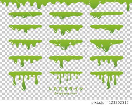 緑色のスライムみたいなしたたるラインセット 緑色のスライムみたいなしたたるラインセット 123202515