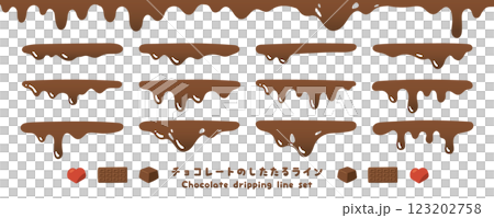 チョコレートのしたたるラインセット 123202758