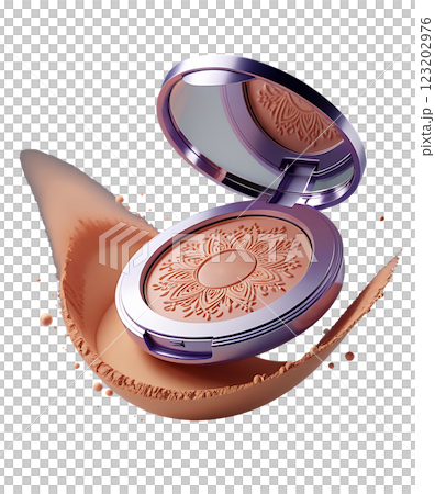 3D rendering cartoon style cream puff powder 123202976