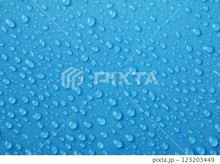 Blue water drops background 123203449