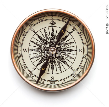 Vintage compass on white background 123203480